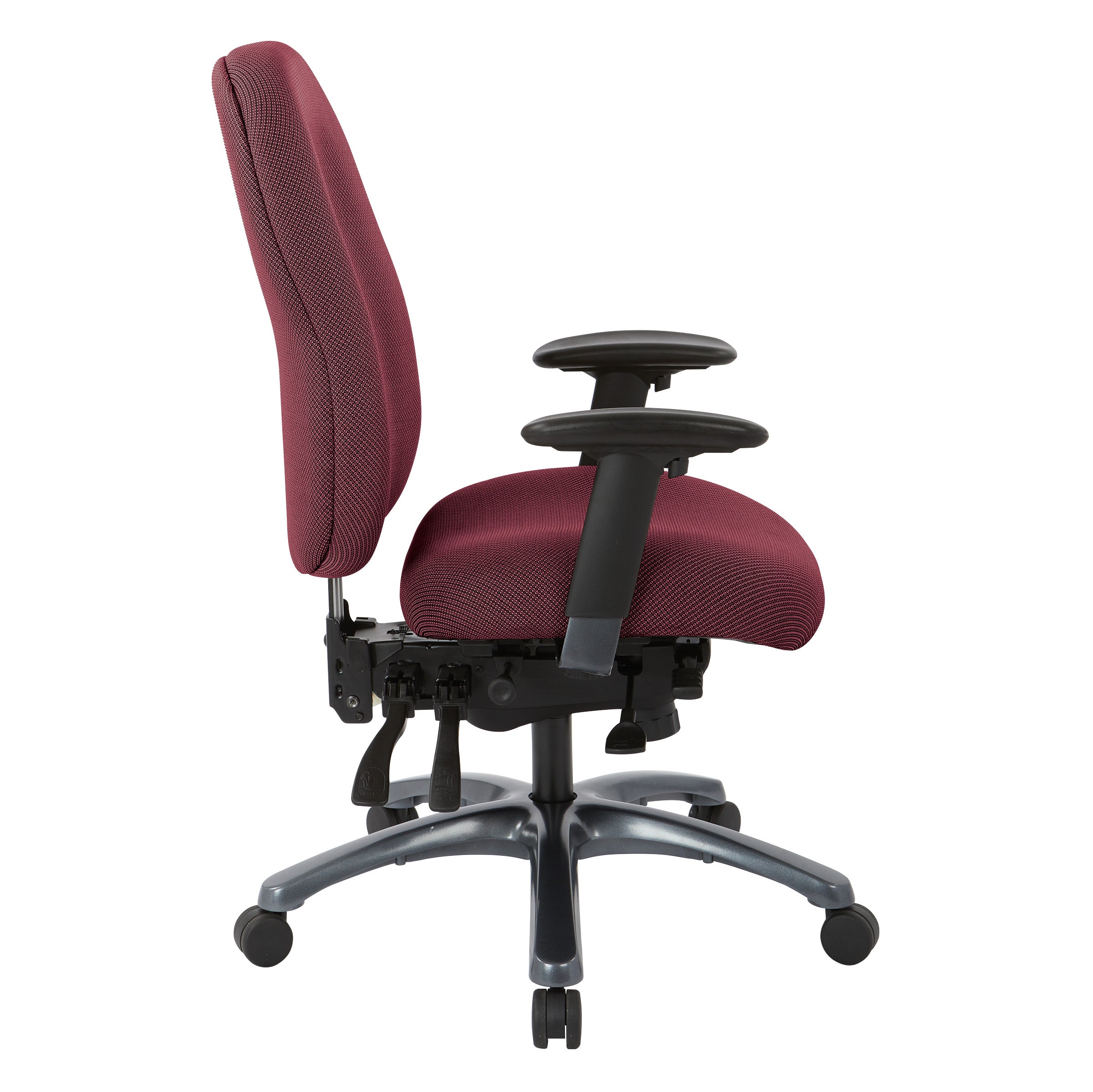 Multi-Function High Back Chair with Seat Slider and Titanium Finish Base